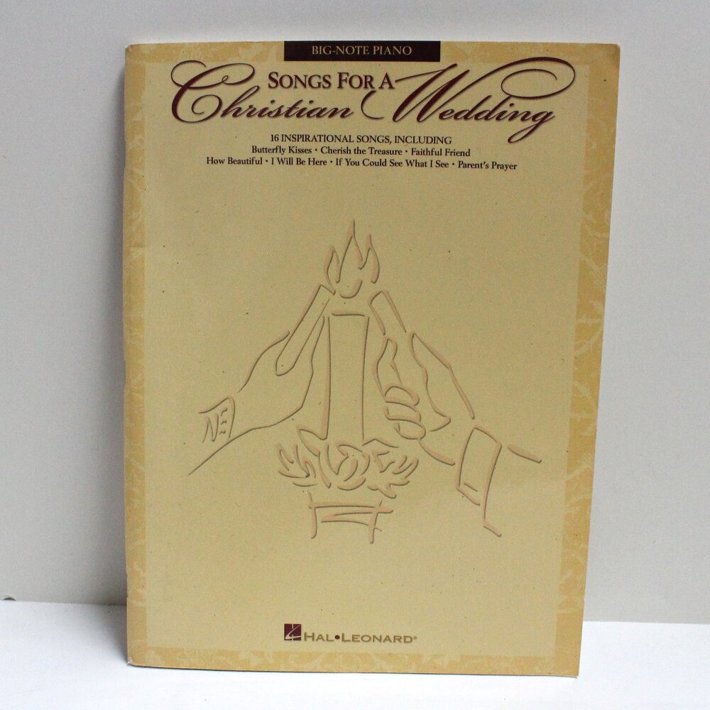 Songs For A Christian Wedding - 16 Inspiration Songs - Big Note Piano Music Book